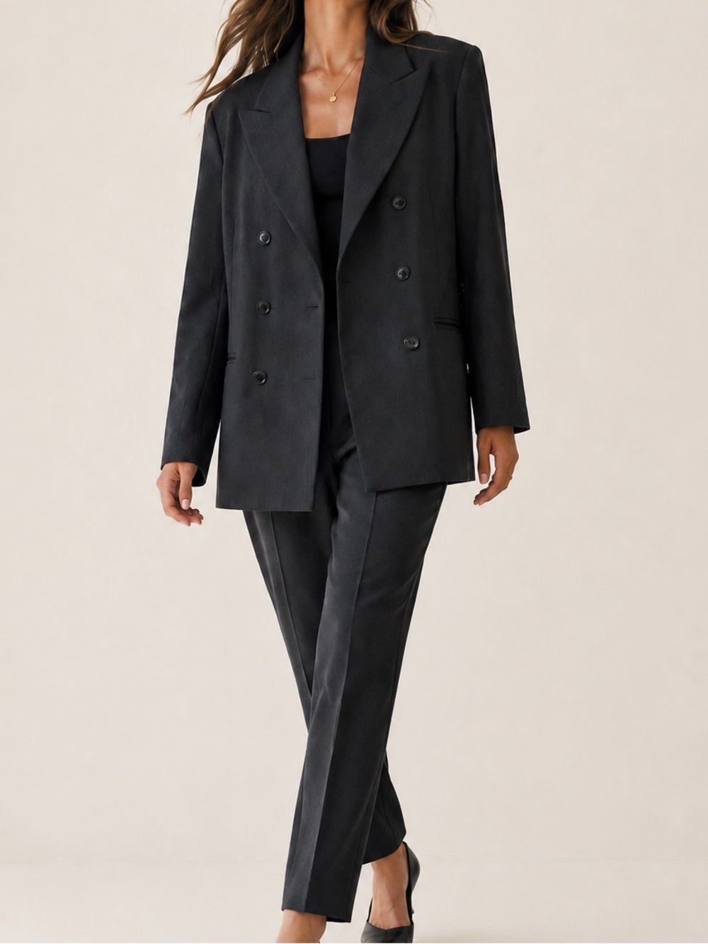 Banana Republic | Vintage 90s Italian Wool Double Breasted Pantsuit Size 6/8